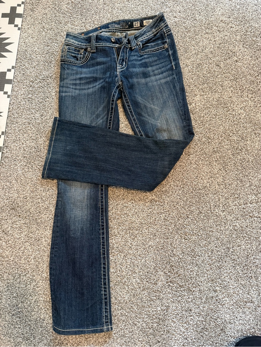 MissMe Women’s Dark Blue Slim Straight Jeans